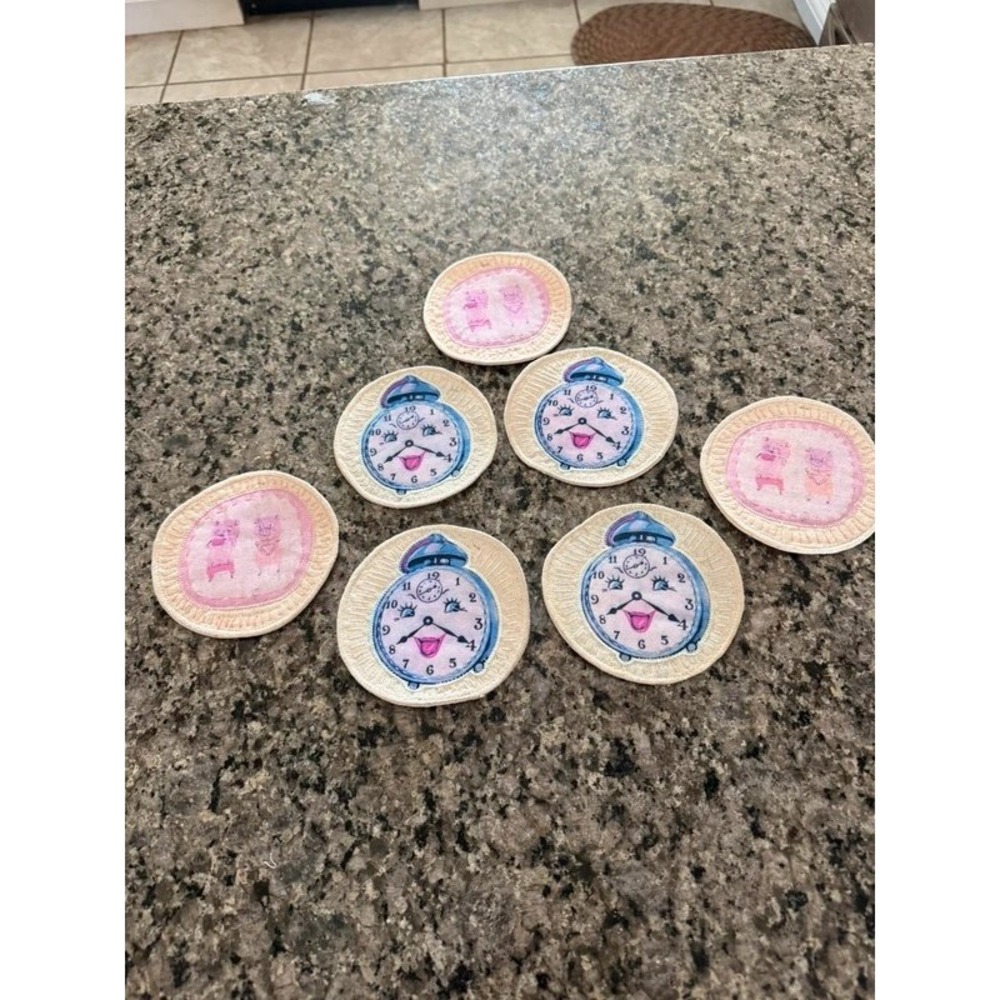 Set of 7 colorful handmade quilted mug rugs / silverware rests - Picture 1 of 5